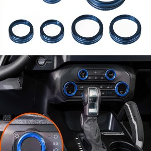 Savadicar Ford Bronco Control Knob Aluminum Trim Ring Cover-0