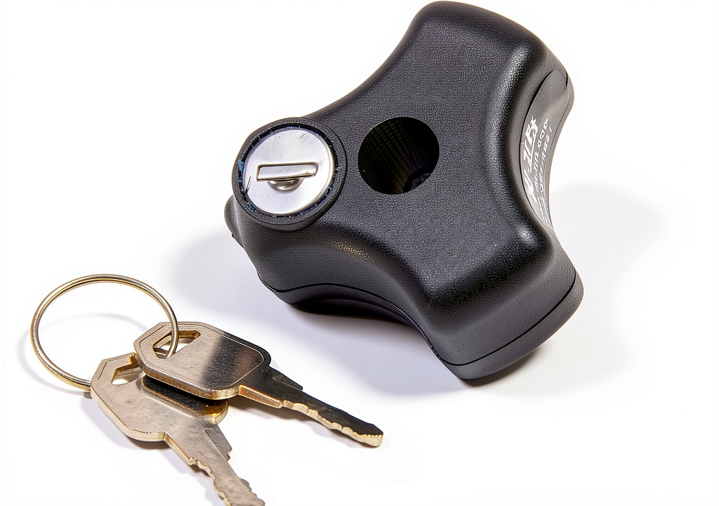 Hi-Lift VERS-LK lock installed on a control knob in a workshop